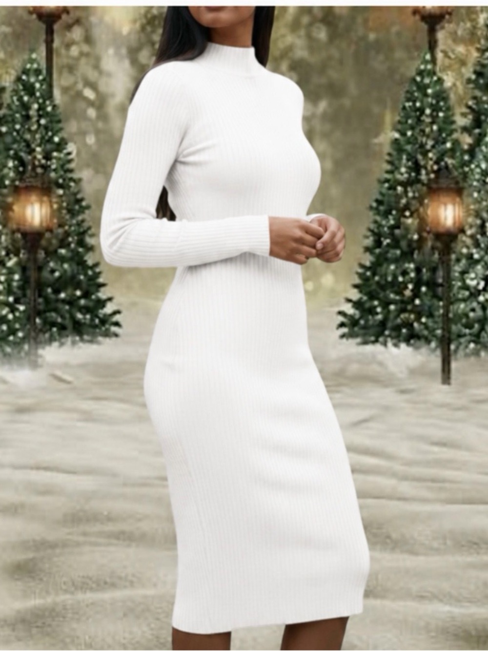 MARCIANO SURHA SWETER MINI DRESS In Macadamia